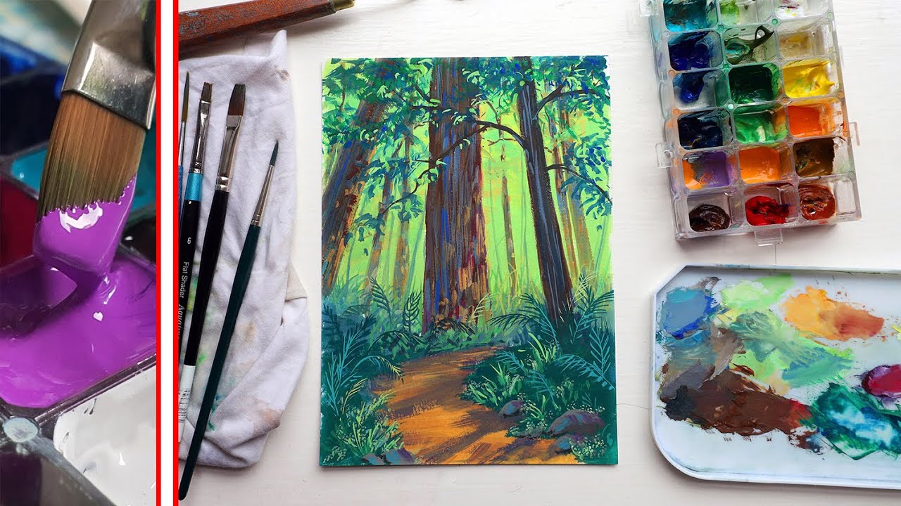 New to gouache? Painting with THICK layers of gouache ✶ Palette box tips