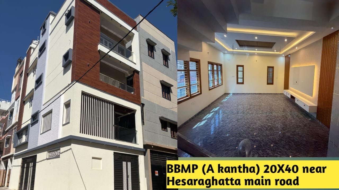 # For Sale Triplex house A Khatha BBMP plan approved 20 X 40 Hesaraghatta main Road near 9844357555