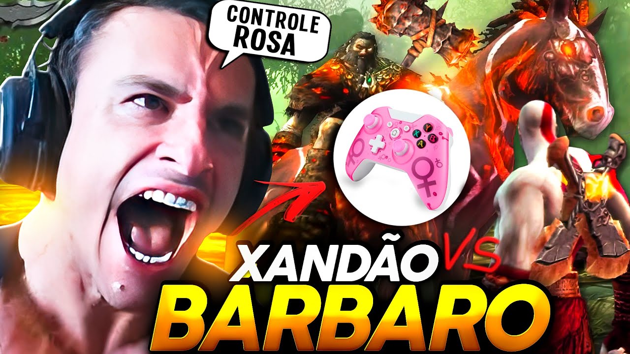 SUPER XANDÃO GANHOU CONTROLE ROSA FEMINISTA e DERROTOU O BOSS NO GOD OF WAR 2