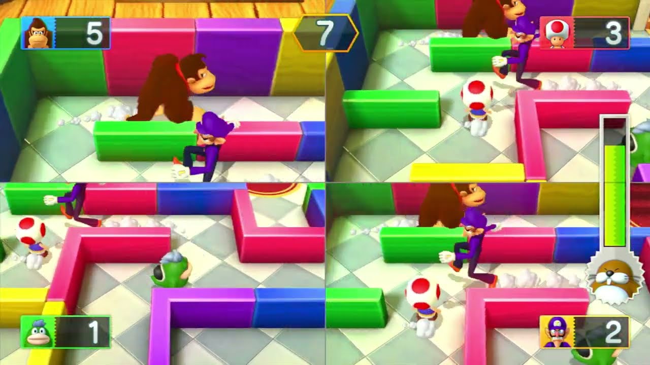 Mario Party 10 -  Chaos Castle - Spunzo Vs Waluigi Vs Vs Donkey Vs Toad - Castello del Caos