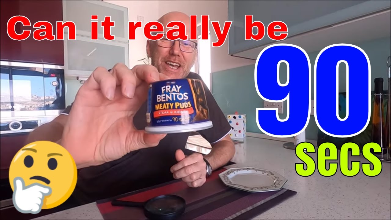 90 secs !!! Fray Bentos Steak & Kidney Pudding in MALTA.  Childhood Food Memories