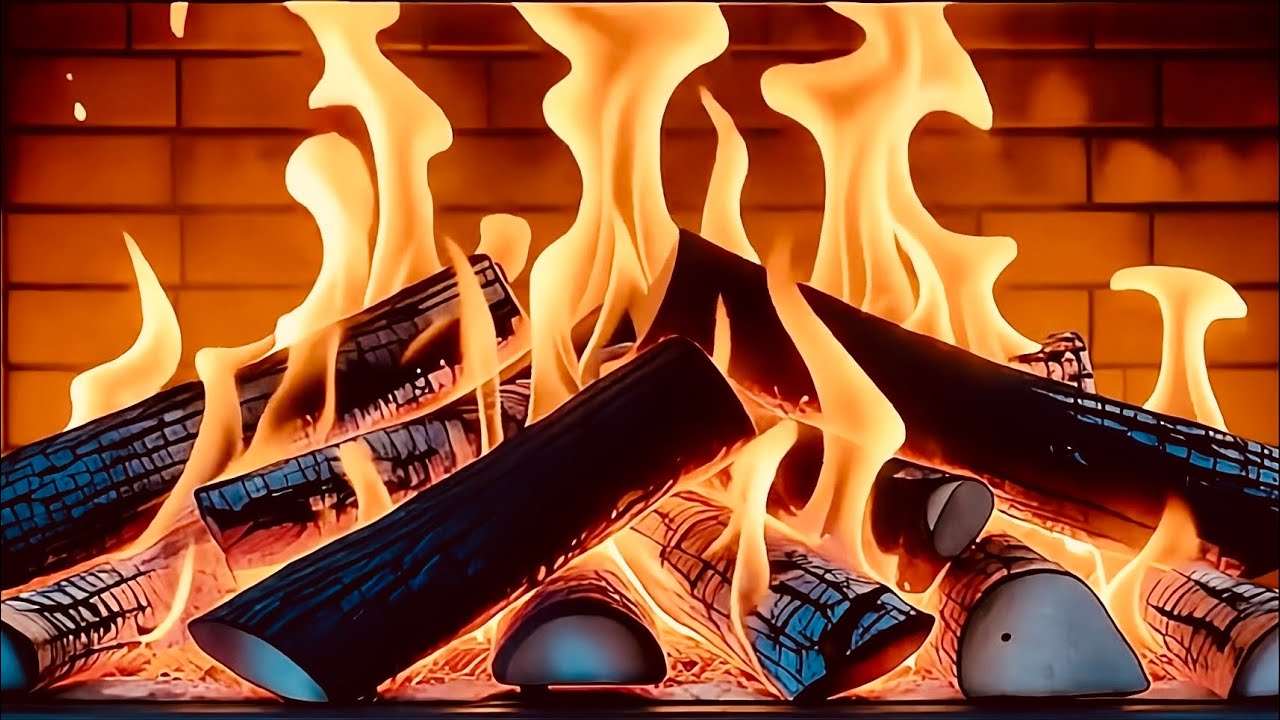 Cozy Fireplace 🔥 Full Screen Crackling Fire Sounds for Relaxation & Sleep