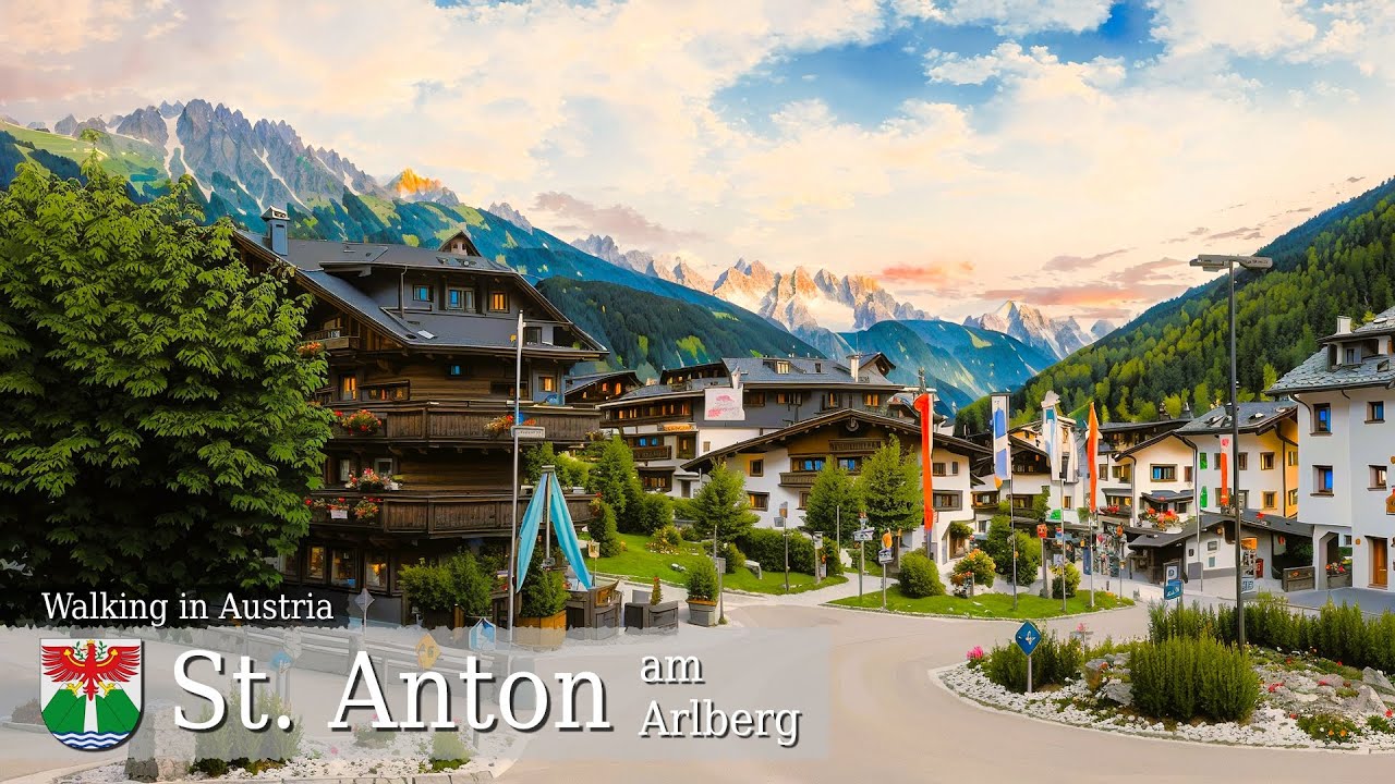 【4K】 Sankt Anton am Arlberg | Walking Tour Around A Magical Alpine Village At Sunrise