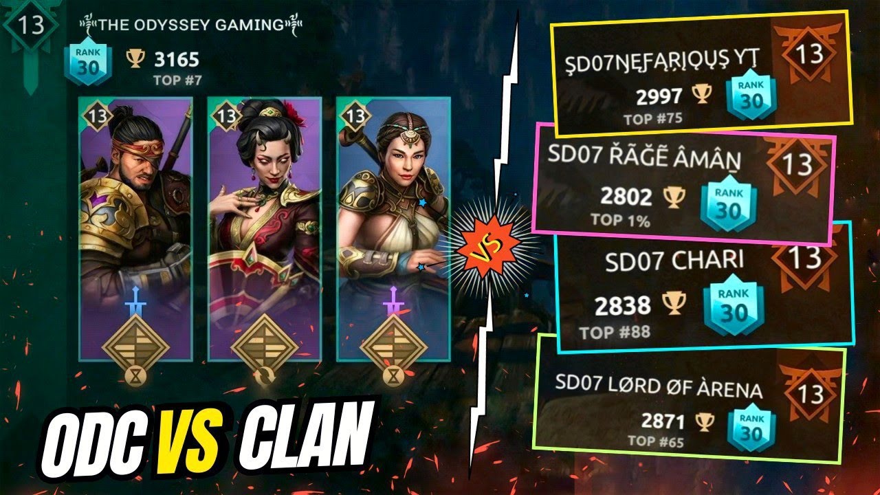 Odyssey против SD07 CLAN ⚔️ Захватывающие матчи *сильный клан* Часть 9 || Shadow Fight 4 Arena