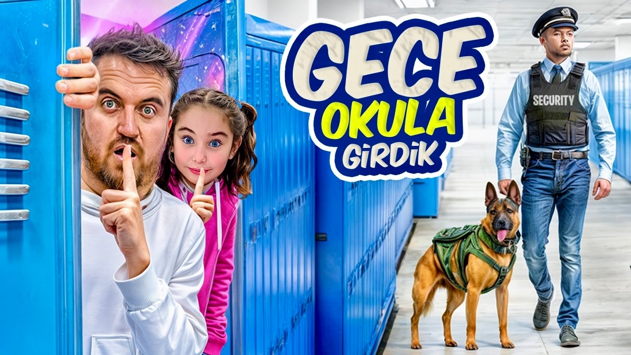 GECE GİZLİ OKULUMA GİRDİK !! ELİF SİNEM OKULDA GÜVENLİKTEN KAÇIŞ !!