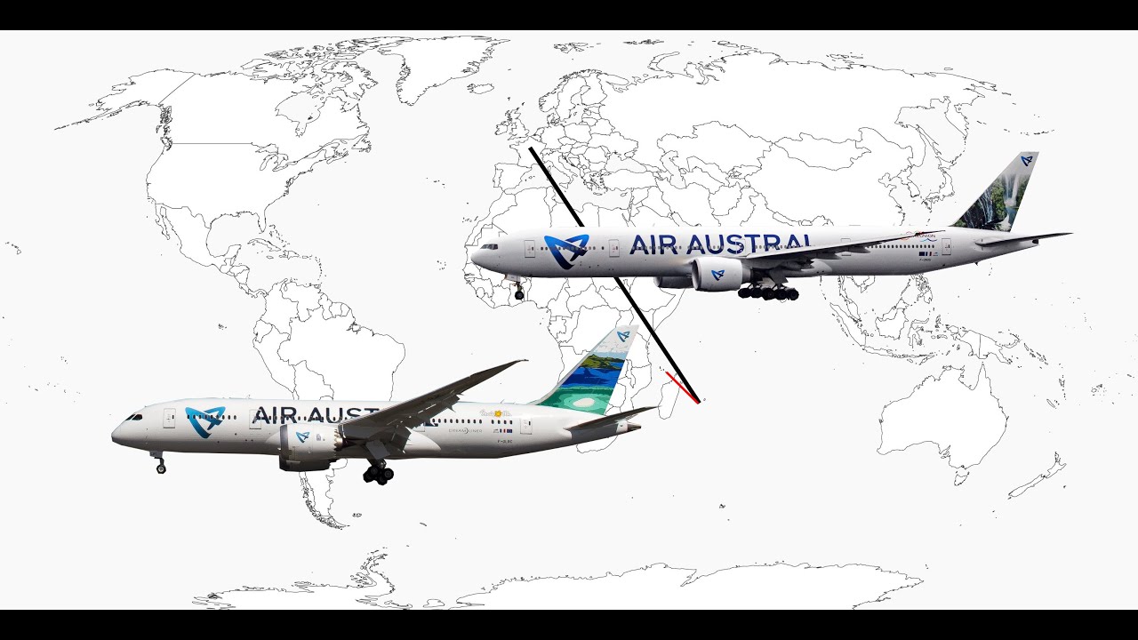 From DZA to CDG with Air Austral 787, 777