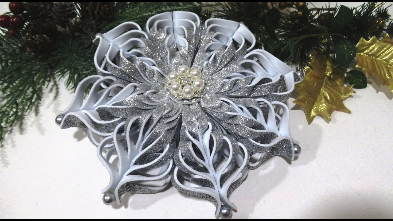 СНЕЖИНКИ ИЗ ФОАМИРАНА.  Decoracion para Navidad