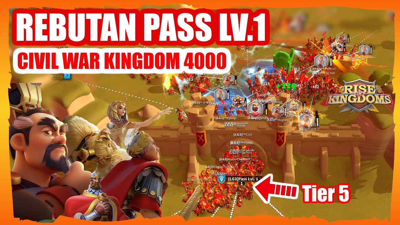 CIVIL WAR REBUTAN PASS LV 1 KINGDOM 4000 ROK 🔥