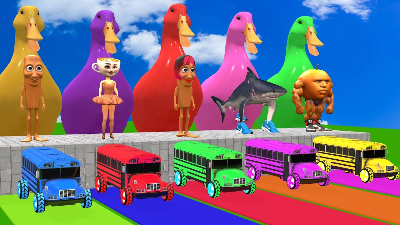 Long Slide Game With Cow Elephant Gorilla Hippopotamus Tiger 3d Animal Game Funny 3d Animals