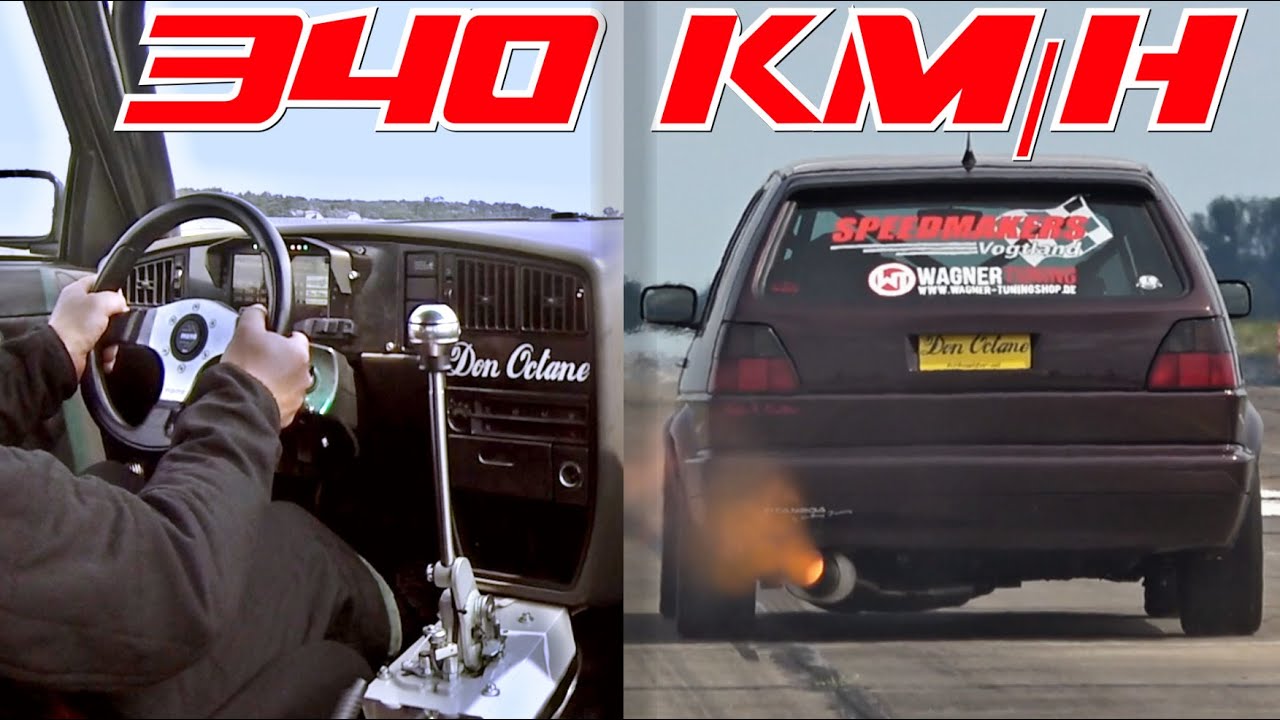 1300HP VW Golf 2 BIG Turbo - Fastest Golf in the world - 340kmh WORLD RECORD