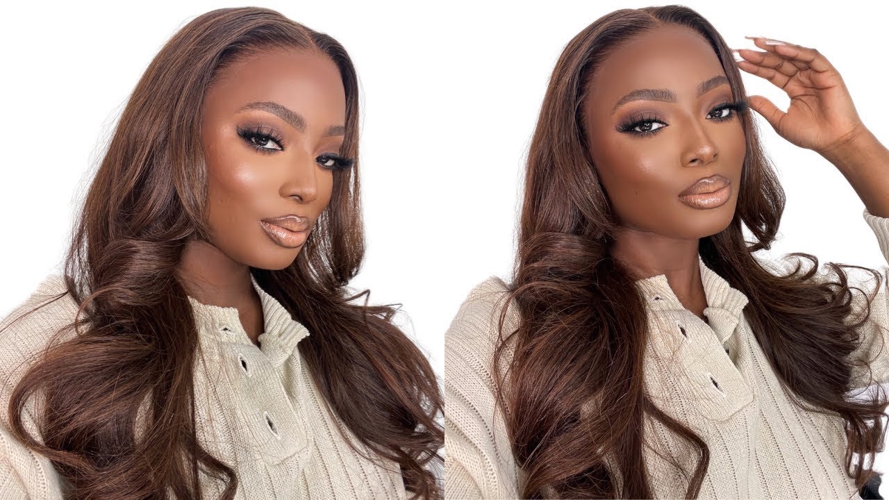 FALL SOFT BROWN CHOCOLATE MAKEUP LOOK FT RPGSHOW CHOCOLATE BROWN WIG