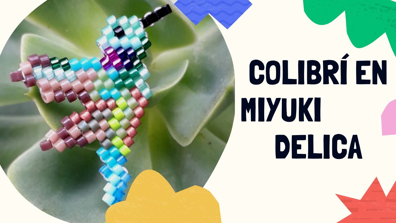 Colibri puntada ladrillo/brick stitch/miyuki delica/paso a paso fácil de hacer/aretes/dije/pulsera.