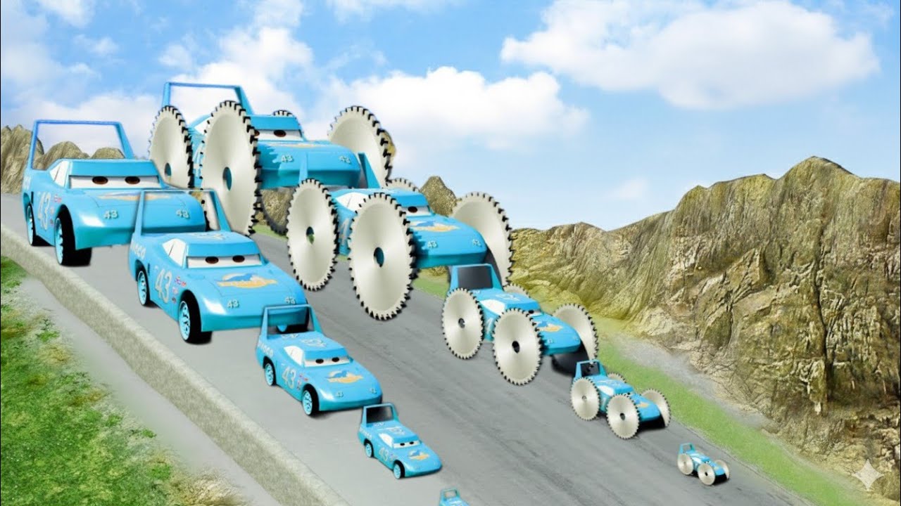 Big & Small McQueen vs Chick Hicks vs Tow Mater vs King Dinoco vs Duch Hudson - BeamNG.Drive