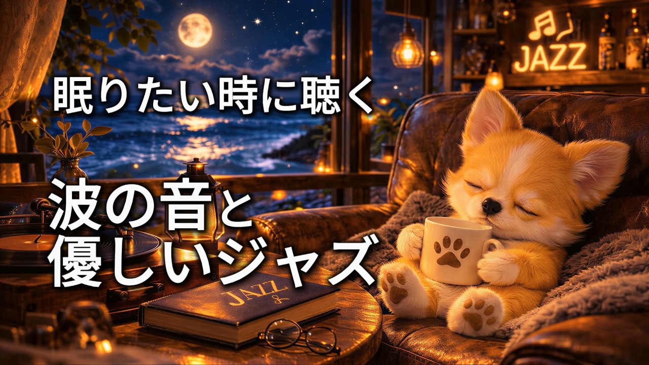 眠りたい夜に 🌙 波の音とやさしいジャズ｜リラックス睡眠BGM（3 Hours） | Ocean Waves & Gentle Jazz for Sleep