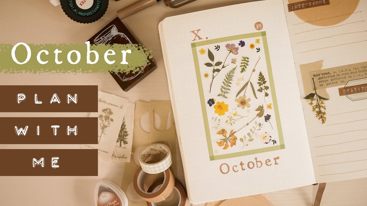 October Collage Bullet Journal Setup | Botany Theme (Free Printable!)