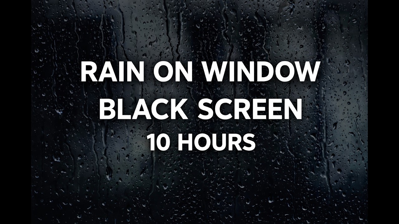 10 Hours Rain on Window at Night 🌧️ Light Thunder | Black Screen Deep Sleep Sounds