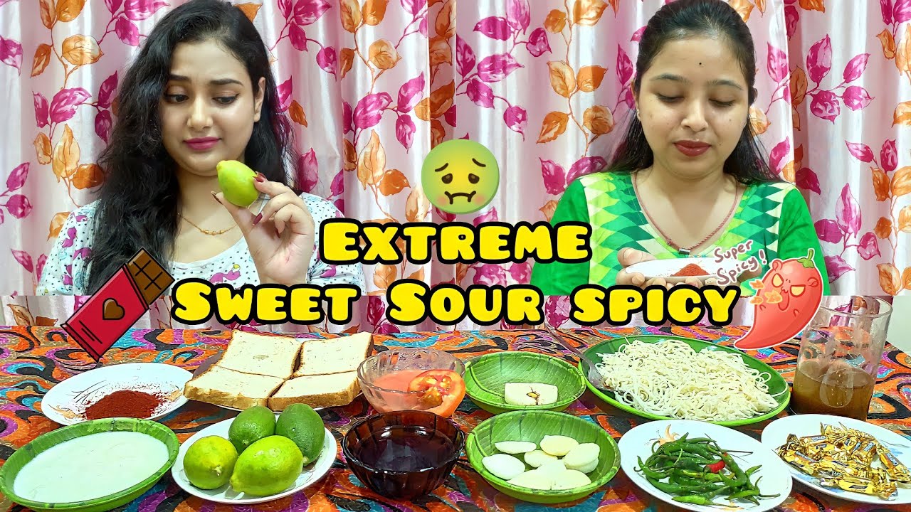 Sweet Vs Sour Vs Spicy Food Eating Challenge In a Different Way | Sweet Sour Spicy Challenge