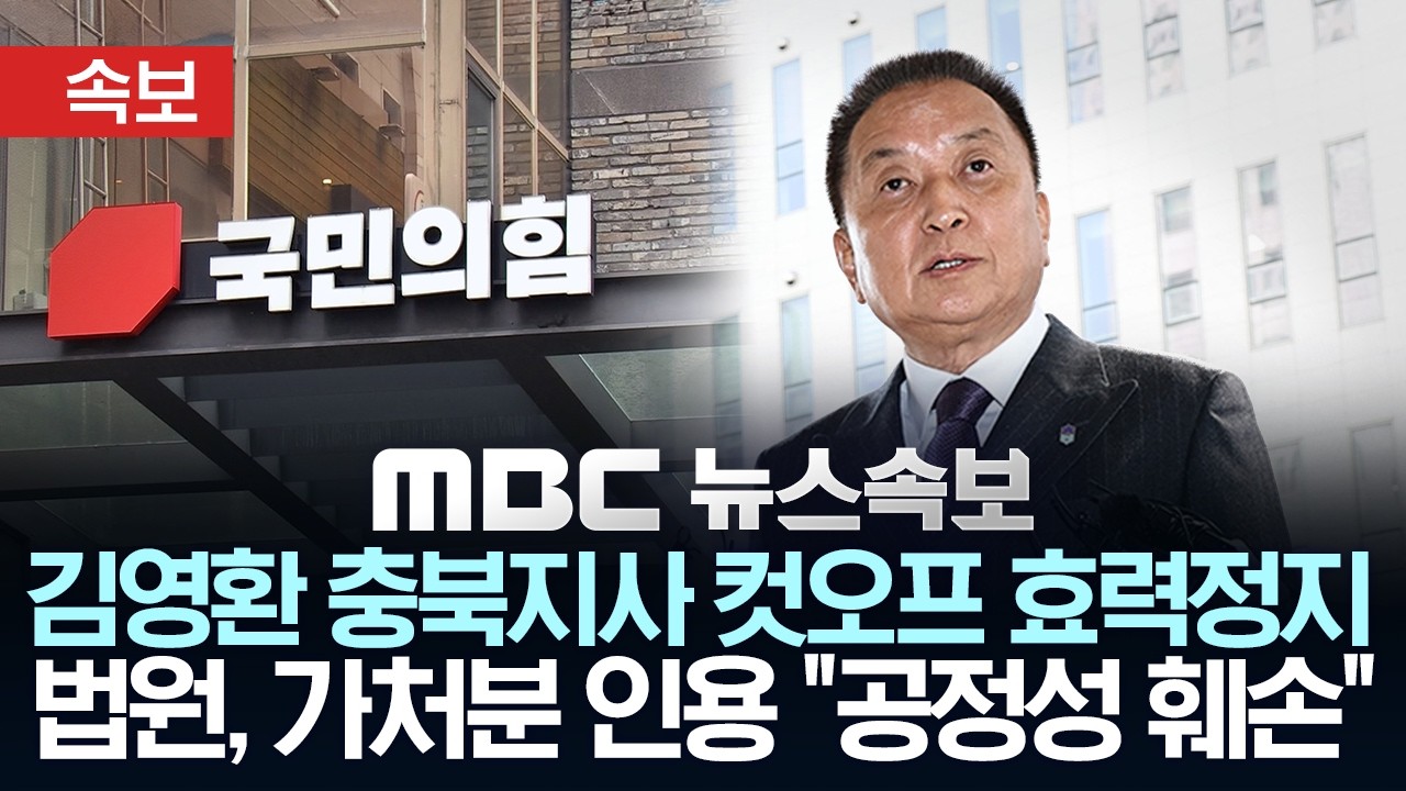 [속보] 법원, 김영환 충북지사 국민의힘 컷오프 효력정지 가처분 인용 