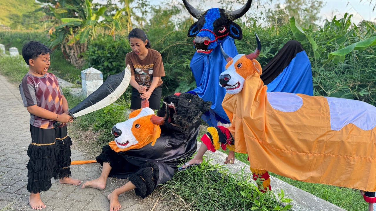 Drama lucu ngakak | LAHIRNYA BANTENGAN BEROT OREN DARI PERUTNYA BARONGAN MACAN HITAM 