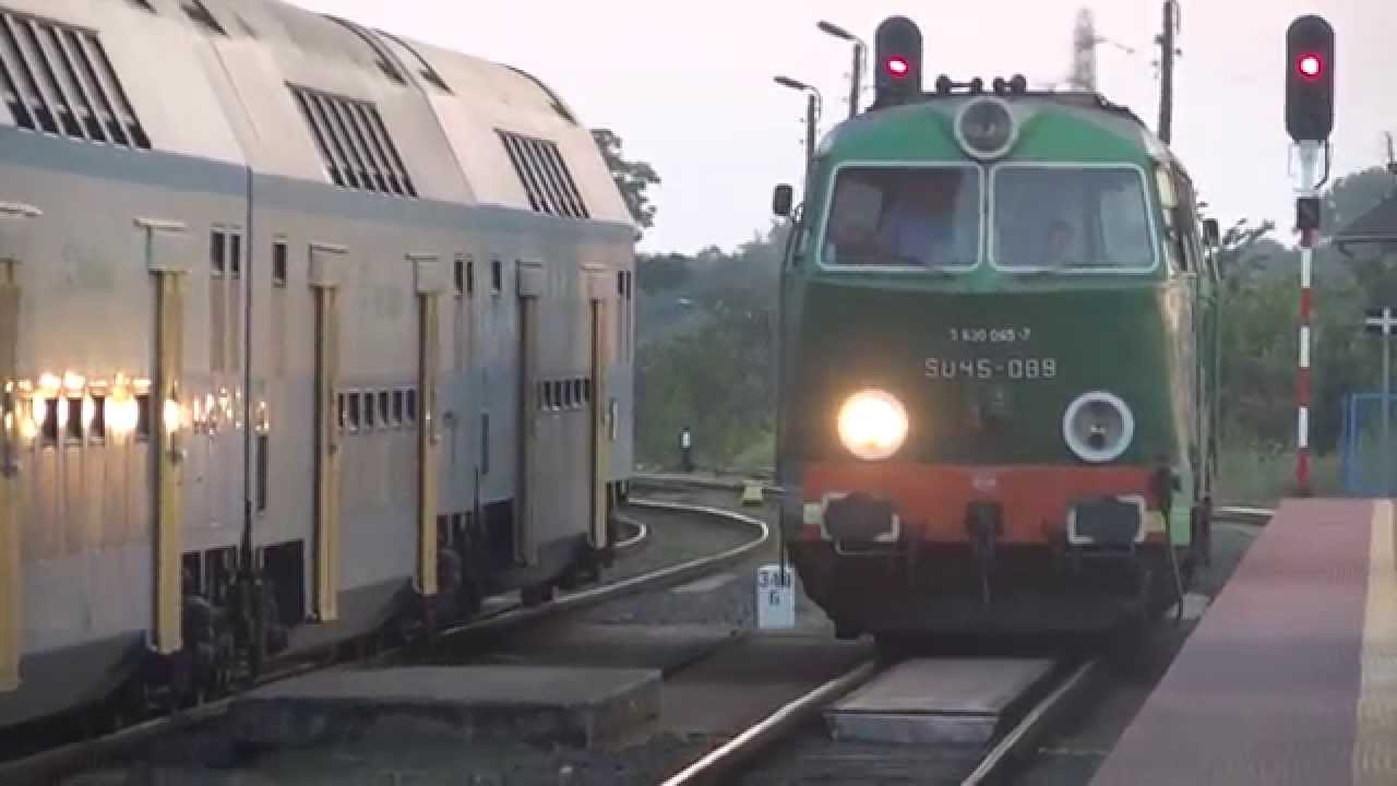 Manewry SU45-089 w Kostrzynie i odjazd pociągu regio do Krzyża