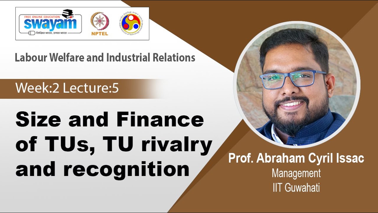 Lec 10: Size and Finance of TUs, TU rivalry and recognition