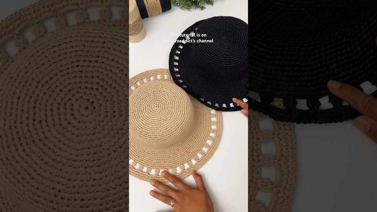 New crochet sun hat tutorial with a shorter brim is finally here🎉👒#crochettutorial