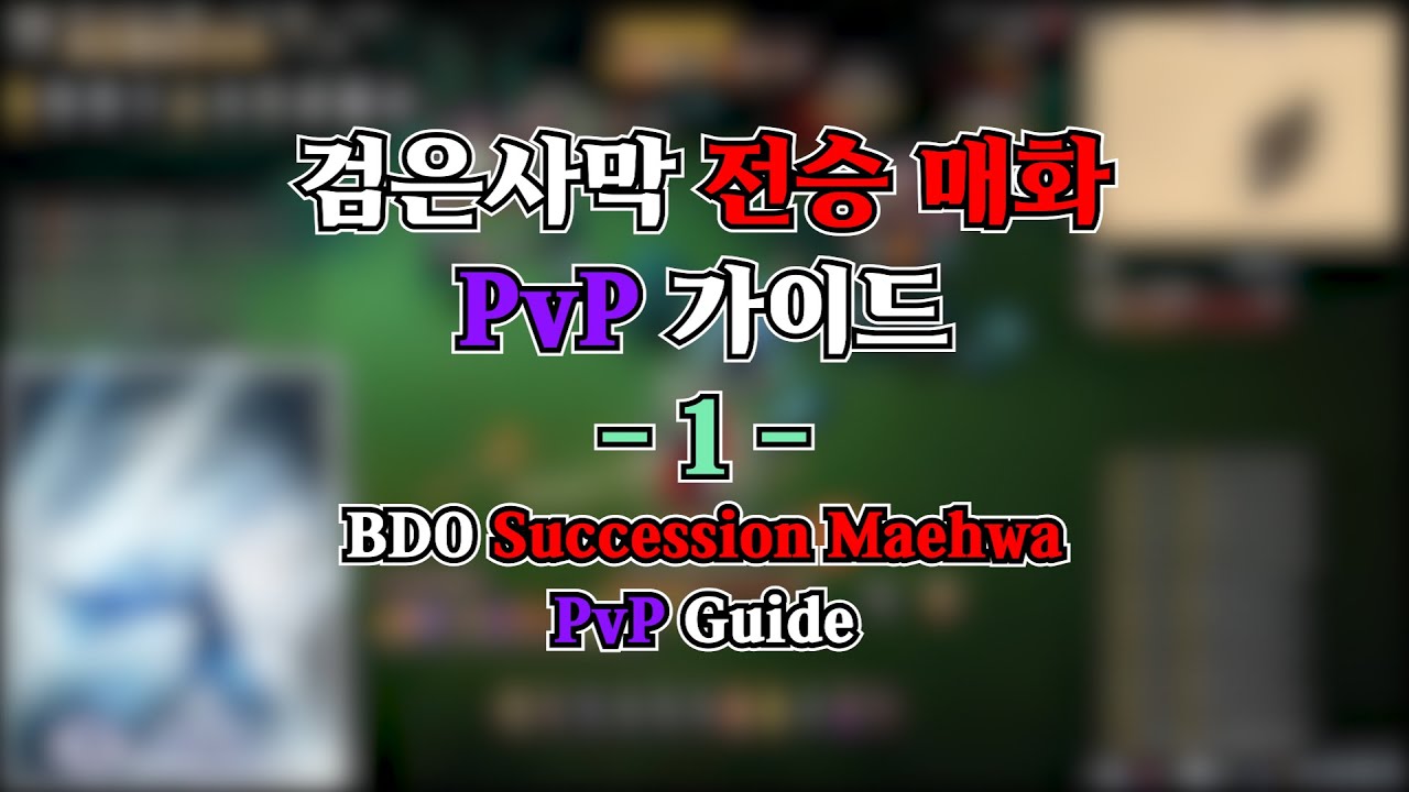 [ENG Sub] 전승매화 PvP 가이드 1편 / BDO Succession Maehwa PvP Guide #1