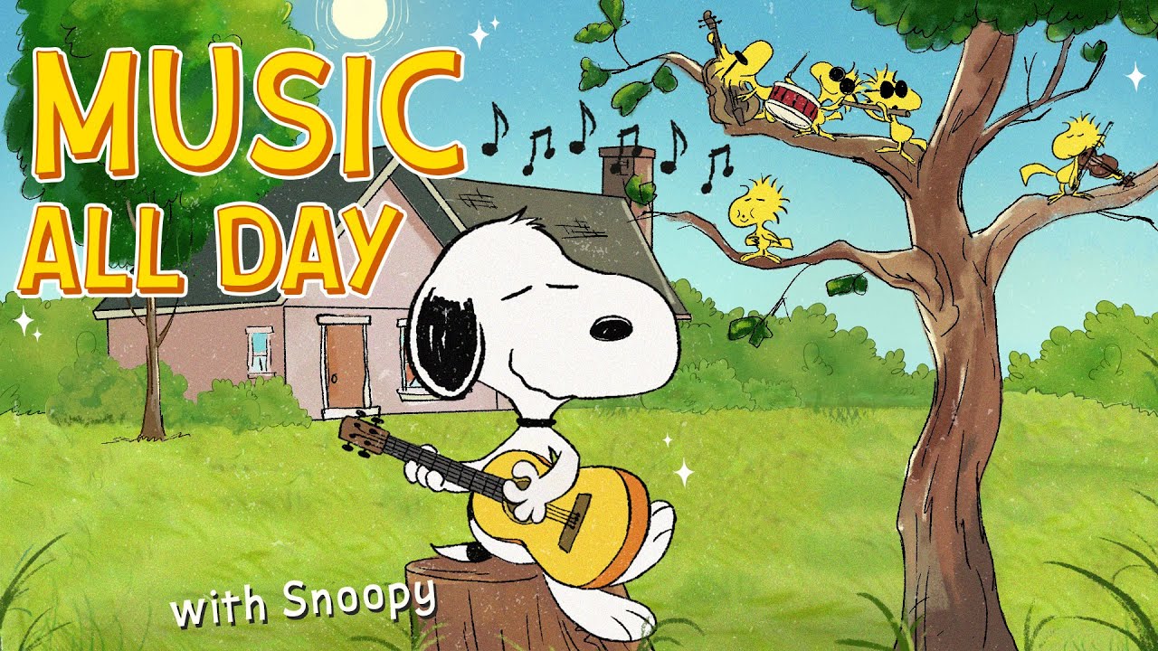 All-Day Relaxing Snoopy Music🎸🎼 | Cartoon Background Tunes