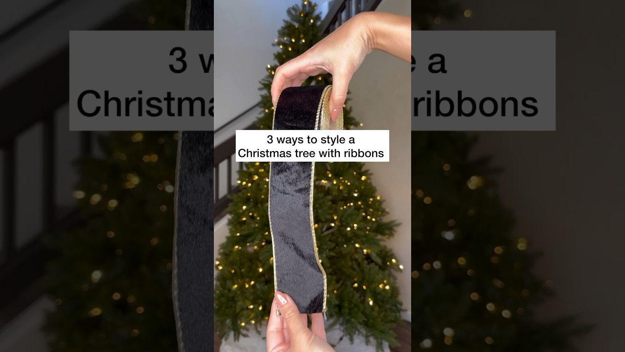 3 ways to style a Christmas🎄with ribbons! #christmasdecor #ribbon #howto #holidaydecor #decoration