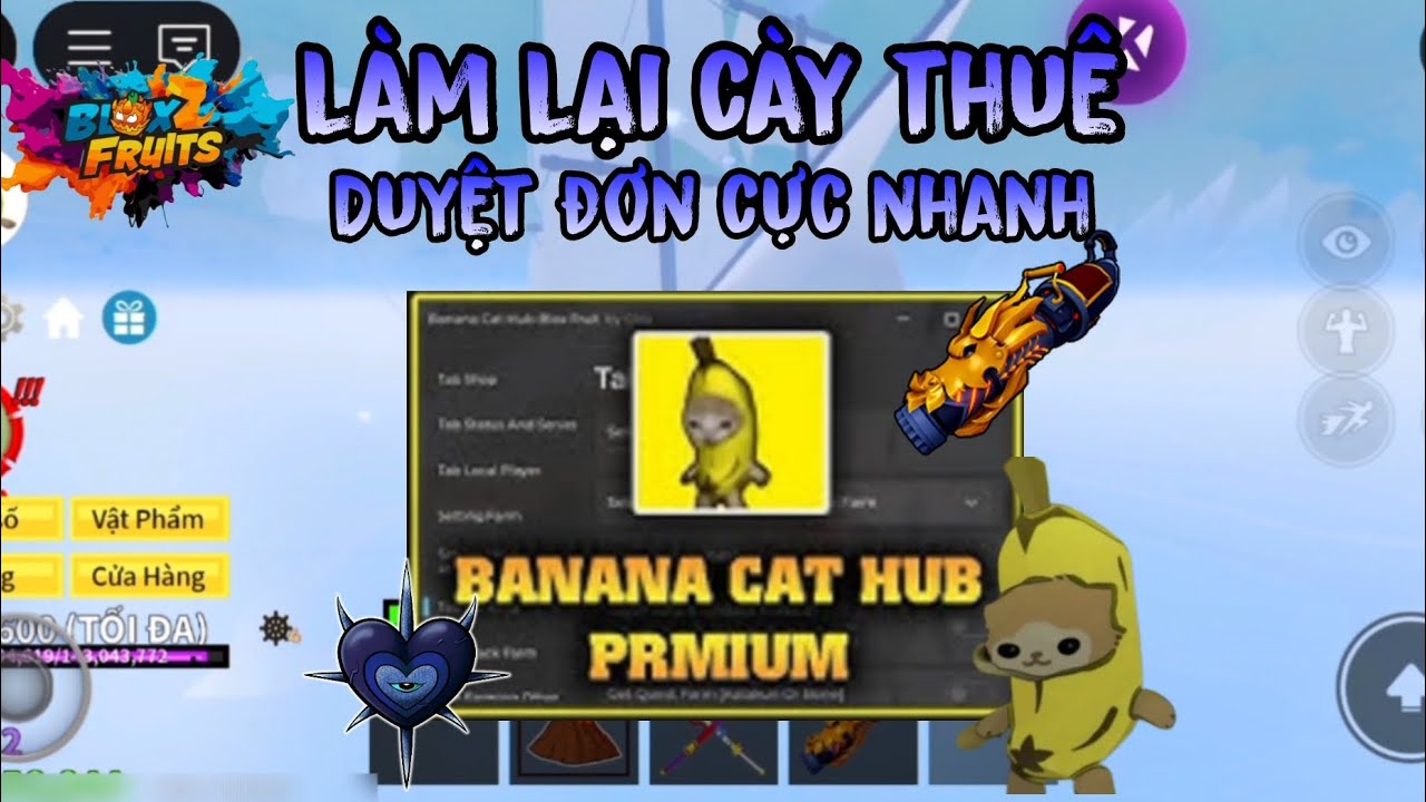 L&agrave;m lại c&agrave;y thu&ecirc;, v&agrave; duyệt đơn cục nh&agrave;n c&ugrave;ng banana hub | Blox Fruit