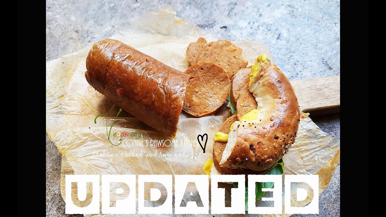UPDATED SPICY VEGAN DELI COLDCUT BEST EVER SEITAN PEPPERONI MEAT SAUSAGE | Connie's RAWsome kitchen