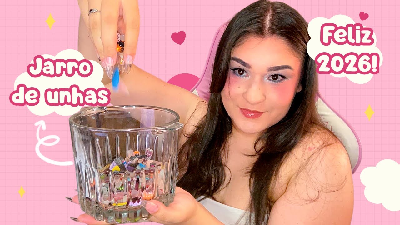 Usei um jarro com TODAS as minhas unhas pra criar a do ANO NOVO! 🍾💖