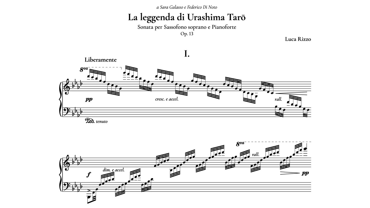 Luca Rizzo - La leggenda di Urashima Taro, Sonata for Soprano Saxophone and Piano Op.13 [with score]