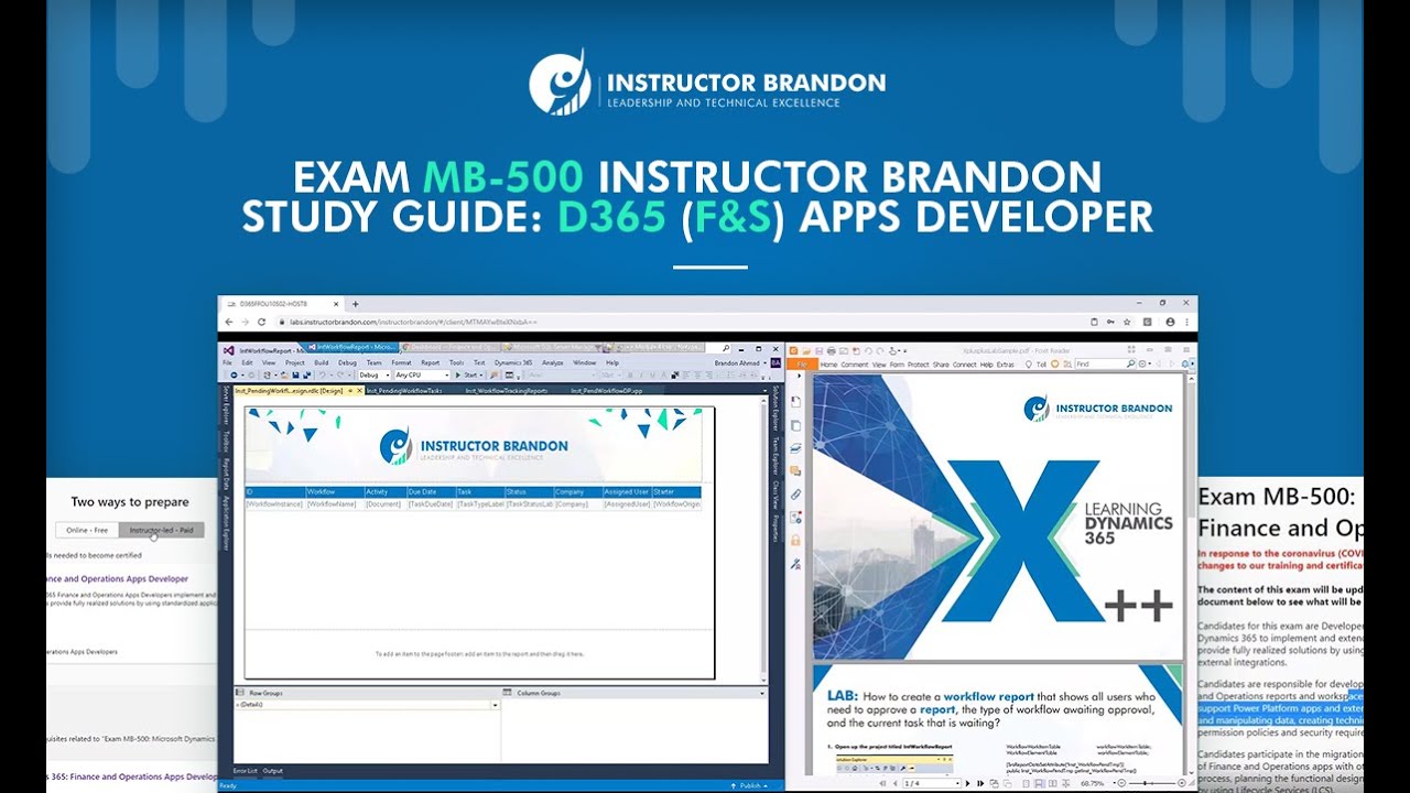 Exam MB-500 InstructorBrandon Study Guide: Dynamics 365: Finance and Supply Chain Apps Developer