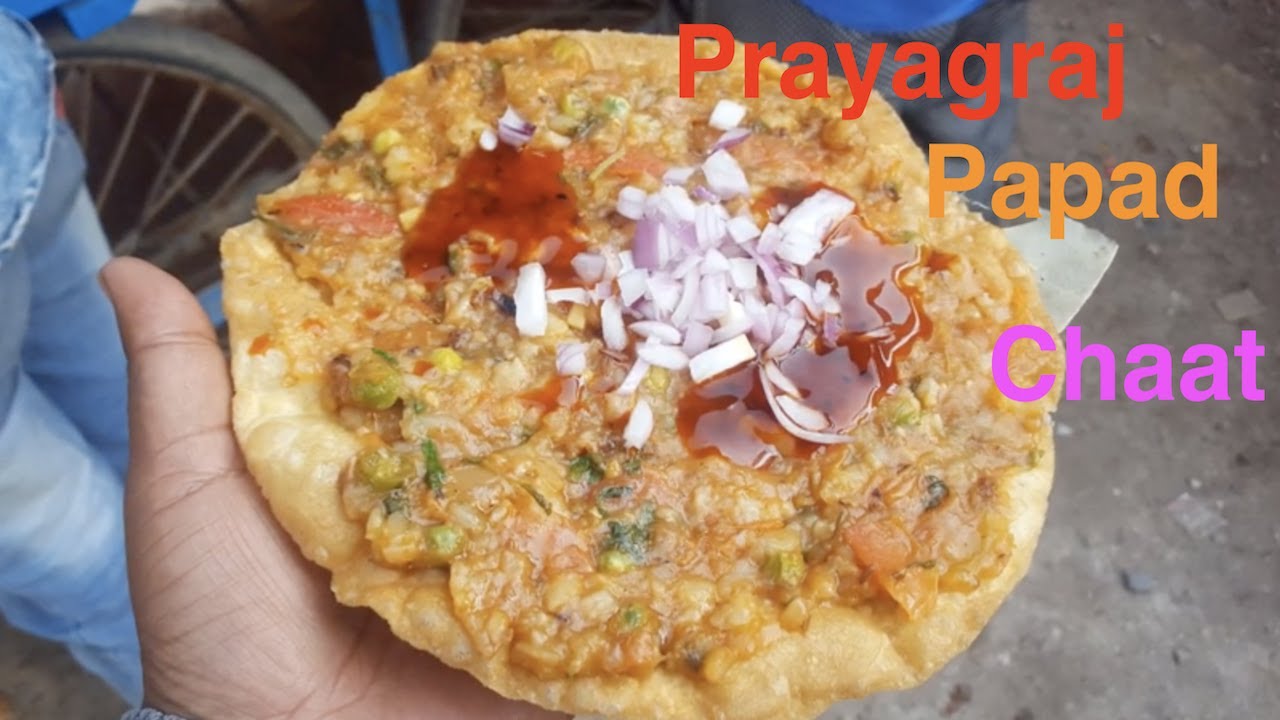 Prayagraj Chaat Wala, Papad Chaat With Red Onion and Sweet Sauce
