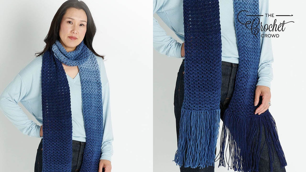 Easy Tunisian Lace Shells Scarf