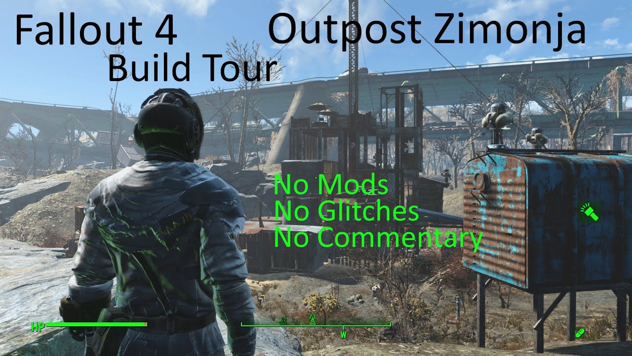 Fallout 4: Outpost Zimonja Settlement Build Tour. No Mods/Glitches/Commentary.