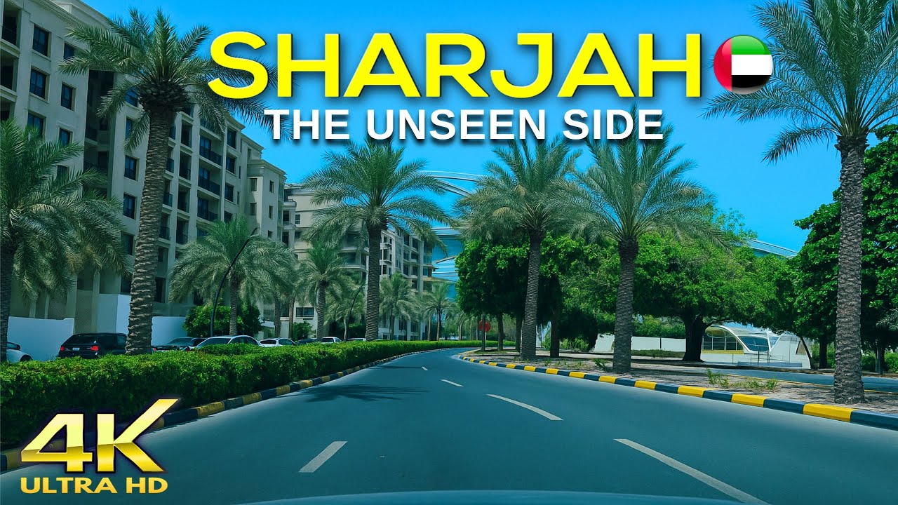 [4K] Sharjah Scenic Drive: Al Majaz to Mamzar Beach via Al Khan Corniche & Maryam Island | الشارقة
