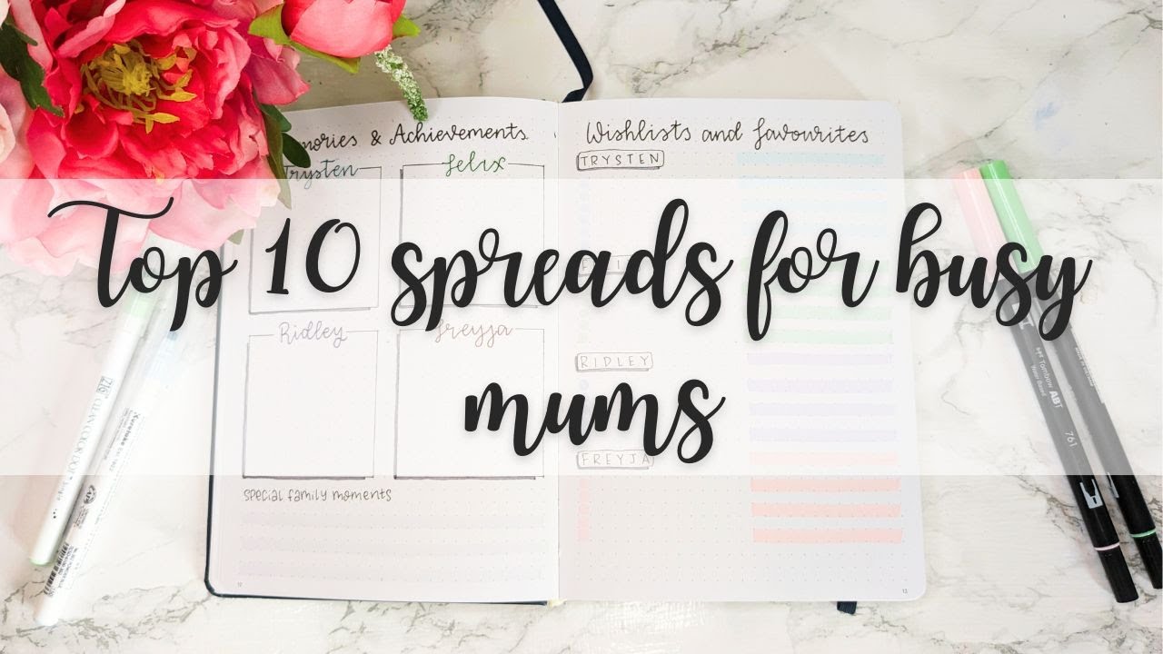 Top 10 Bullet Journal Spreads for organised mums