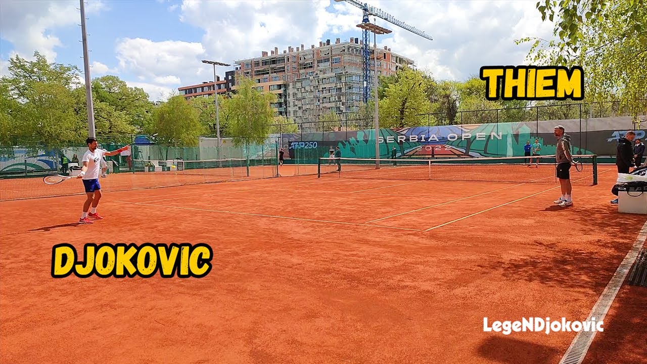 World No.1 & Dominic Thiem Practice - Belgrade 2022 | Court Level View
