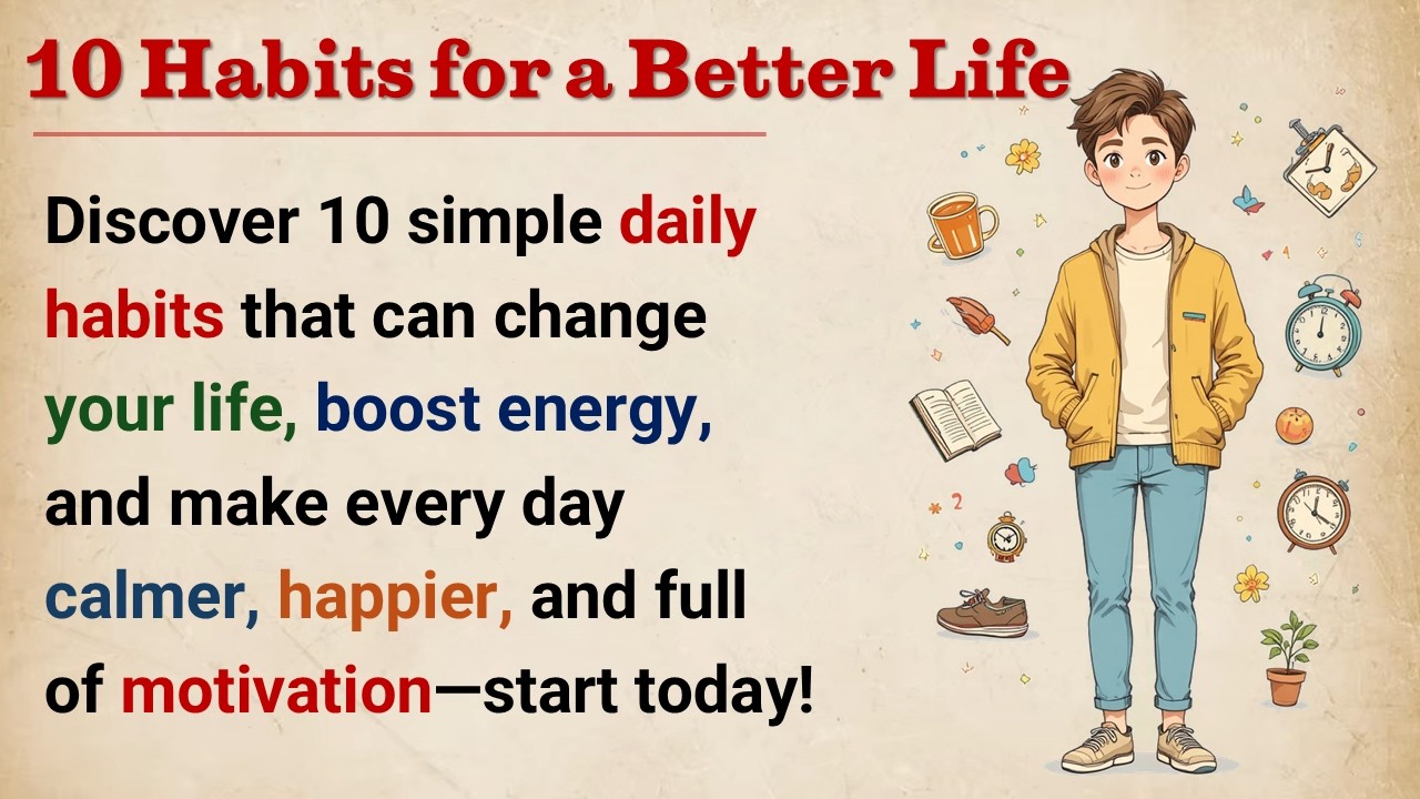 Better Life Habits || Learn English with Motivation || Graded Reader