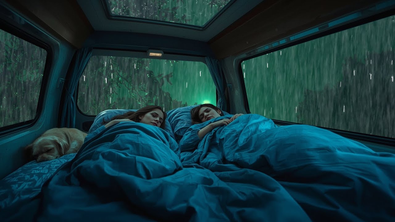 Night Rain Sounds in a Car 🌙 ASMR for Deep Sleep & Focus 🌧️