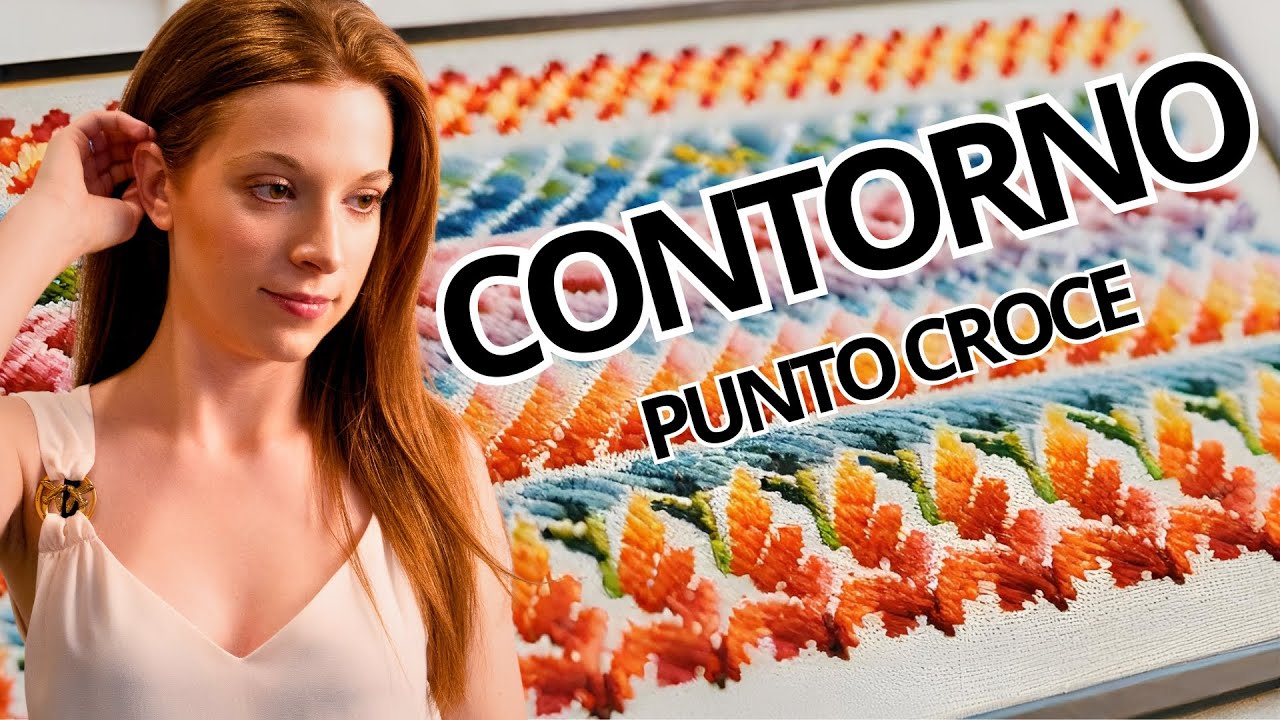 COME FARE UN CONTORNO AD UN RICAMO A PUNTO CROCE #ricamo #bordo #puntocroce
