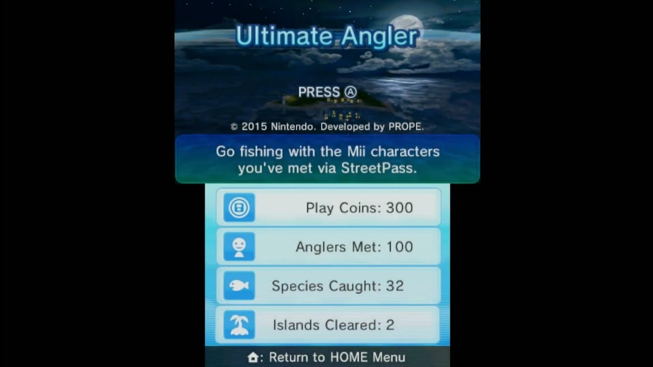 StreetPass Mii Plaza - Ultimate Angler / StreetPass Fishing - Fishing on Memento Island (Island 3)