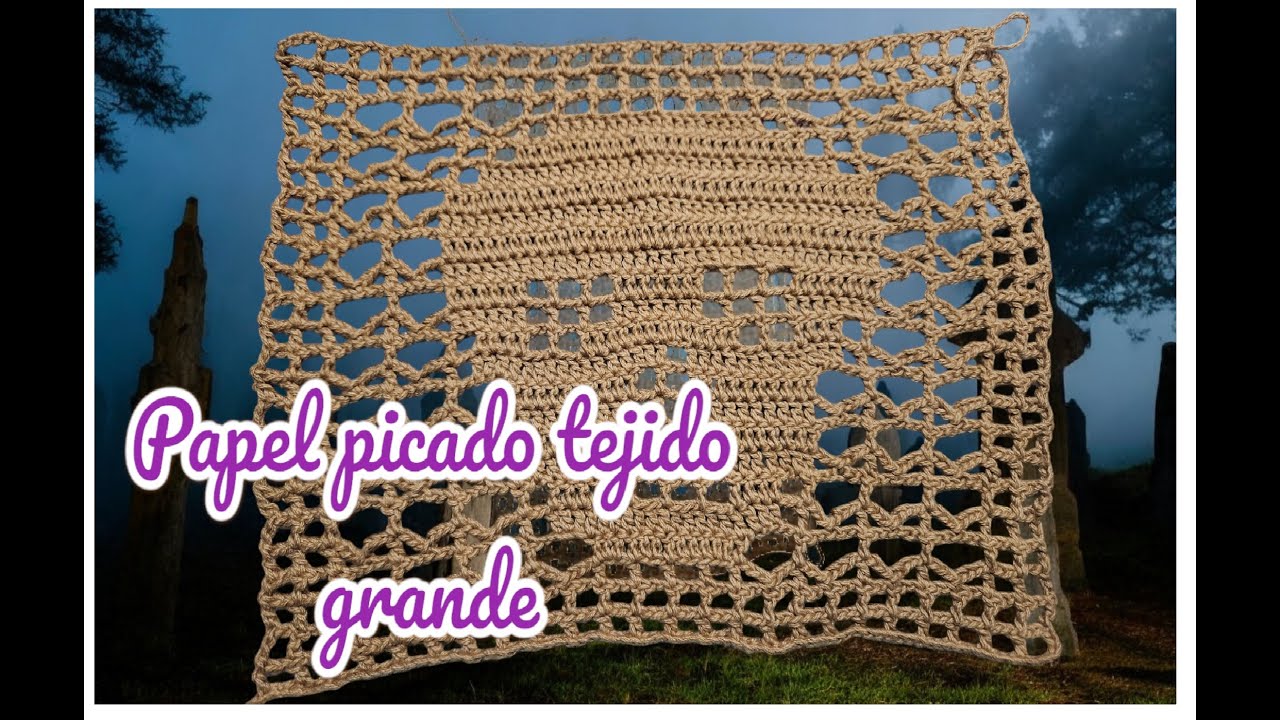 Papel picado tejido grande