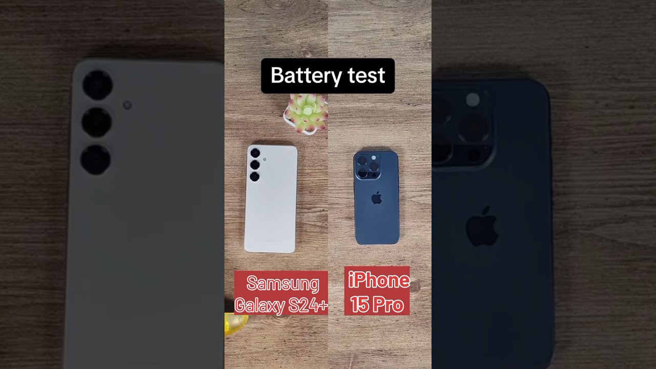 Samsung Galaxy S24 Plus vs iPhone 15 Pro Battery Drain Test #samsunggalaxys24plus #iphone15pro #tech