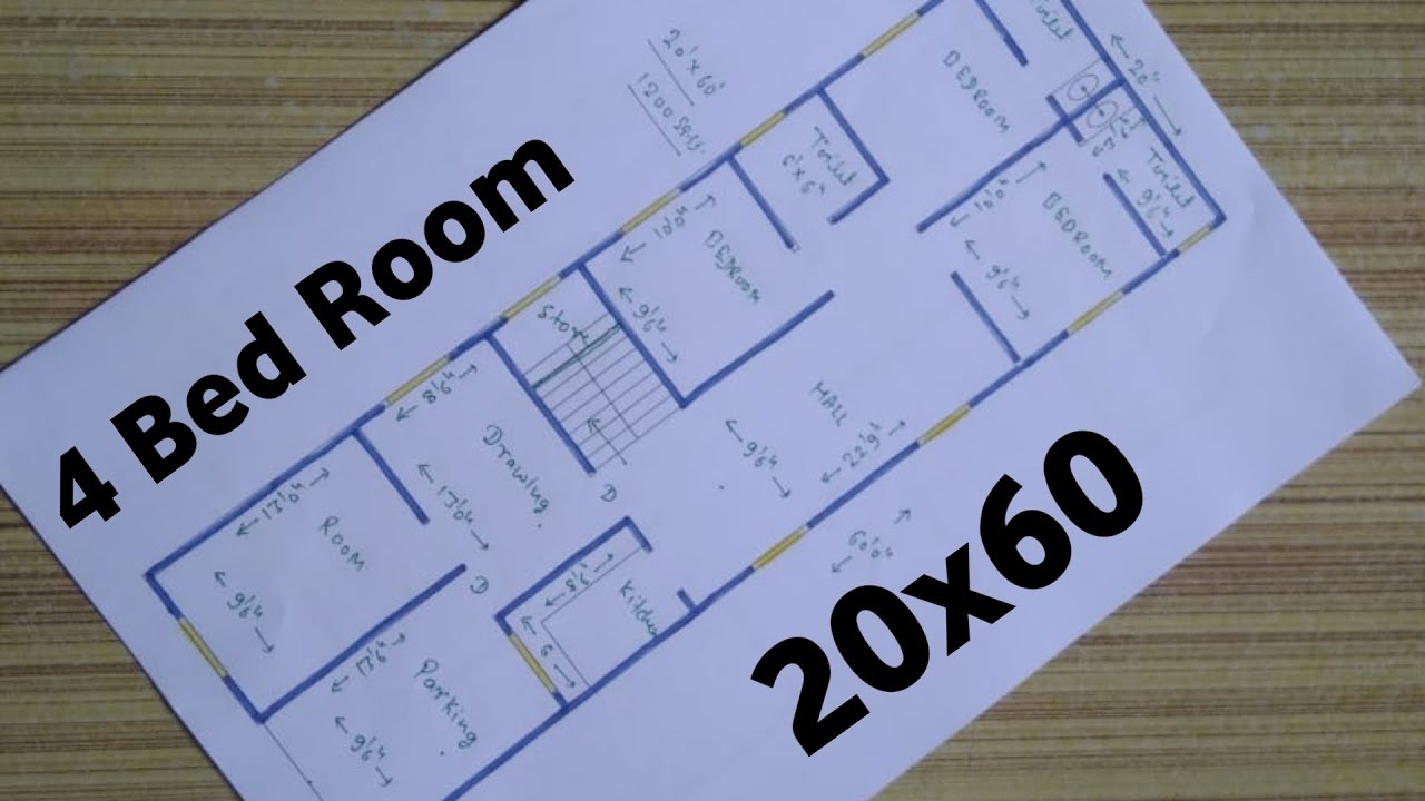 20x60 Ghar ka naksha || 1200 sq.ft. House plan || Ranjan Architect ||