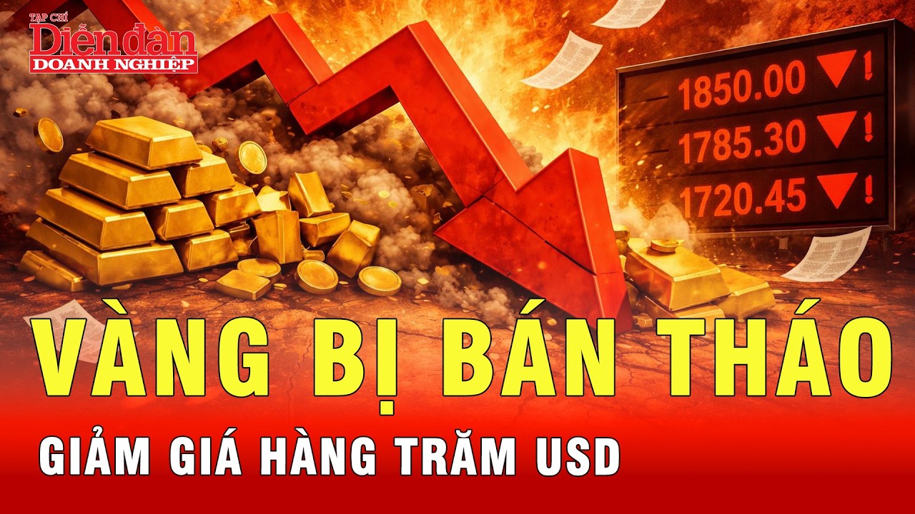 Vì sao vàng đang bị bán tháo dữ dội, giá giảm hàng trăm USD? | Tin tức 24h