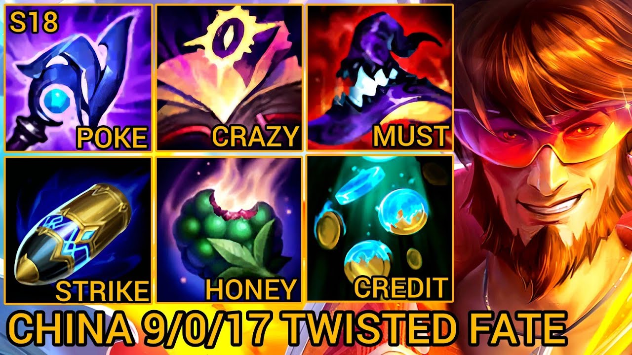 Twisted Fate MVP S Rating 9/0/17 - China Server Wild Rift Season 18 New Build Best Tier By Tiarty