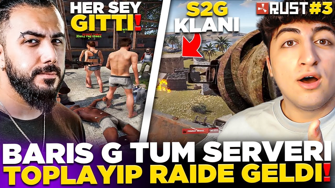 BARIŞ G TÜM SERVERİ TOPLAYIP RAİDE GELDİ! 😲 - Rust#3